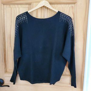 Vila Milano Silver Embellished Black Sweater